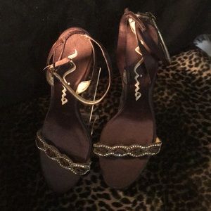Brown Embellished Nina Sandals